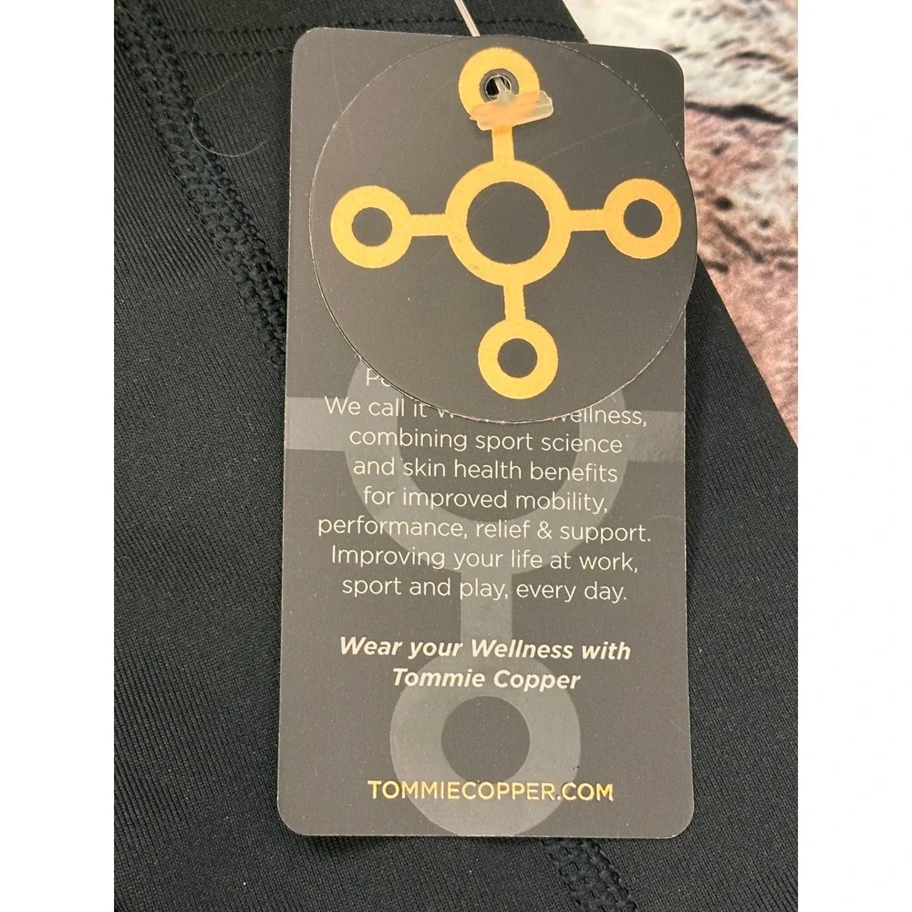 Tommie Copper Women Adj 2Pockets Capris 19" Black Compression Leggings - Picture 4 of 16
